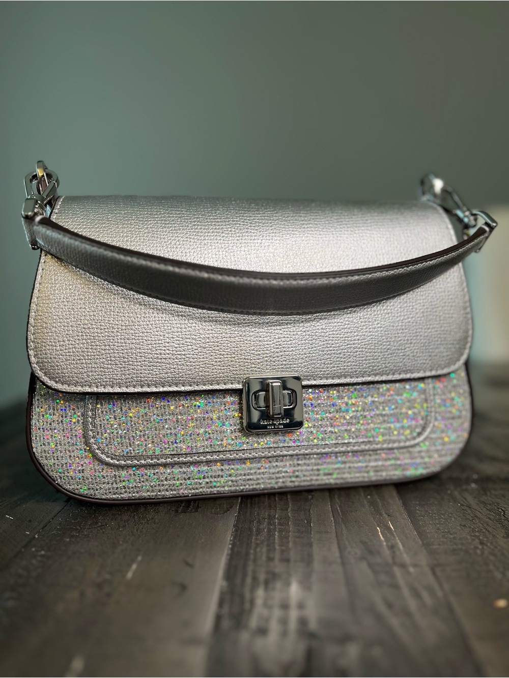 Kate Spade New York Phoebe Glitter Small Flap Crossbody